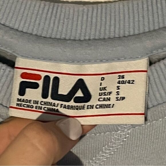 Women's Fila Blue Crewneck Logo Sweatshirt - Picture 6 of 7